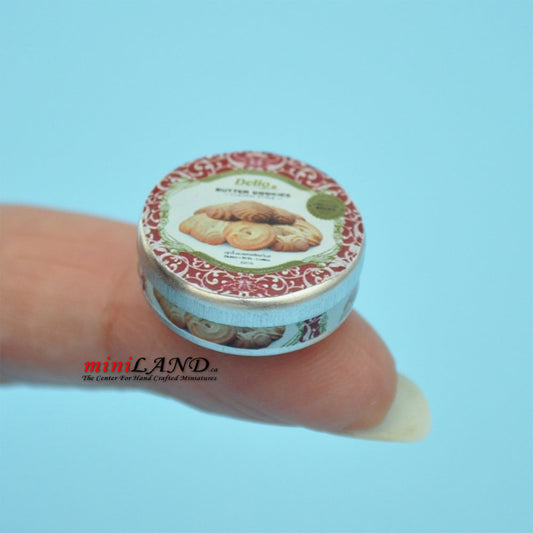 Mini sugar cookies tin can dollhouse miniature 1:12 scale