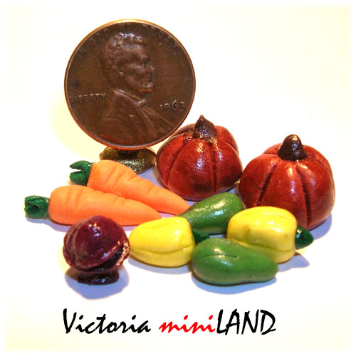 Ensemble de légumes miniatures pour maison de poupée 1:12