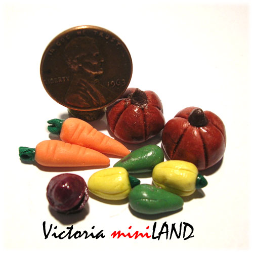 Ensemble de légumes miniatures pour maison de poupée 1:12