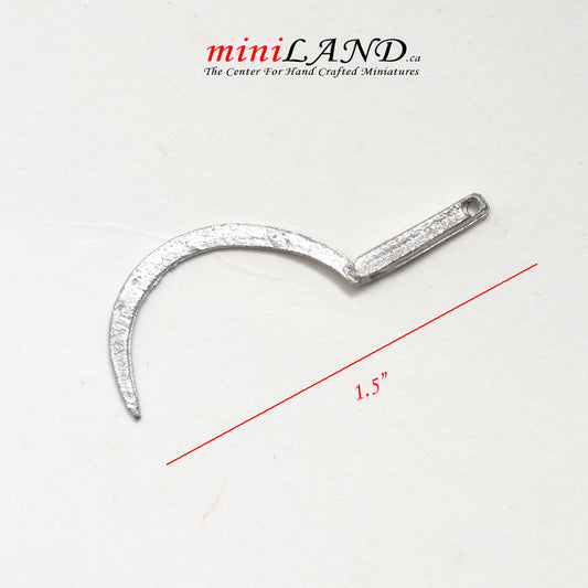 Faucille miniature en métal non finie de 3,8 cm de long pour maison de poupée - À faire soi-même
