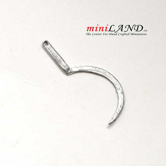 Faucille miniature en métal non finie de 3,8 cm de long pour maison de poupée - À faire soi-même