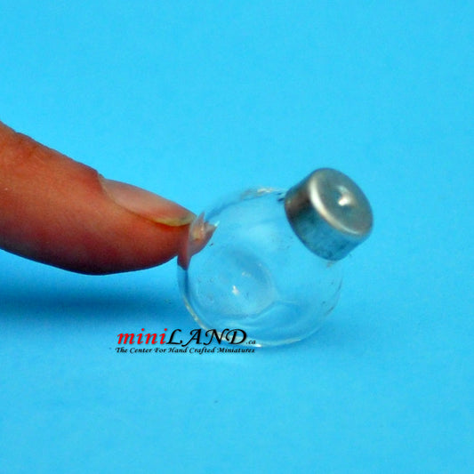 Glass jar with  metal top for candies cookies 1:12 scale