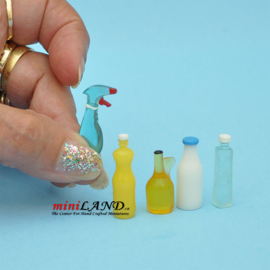 Cleaning supplies (5-pack) dollhouse miniature 1:12 scale