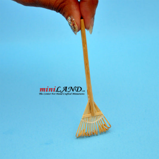 Old time Wooden outdoor rake dollhouse miniature 1:12 scale