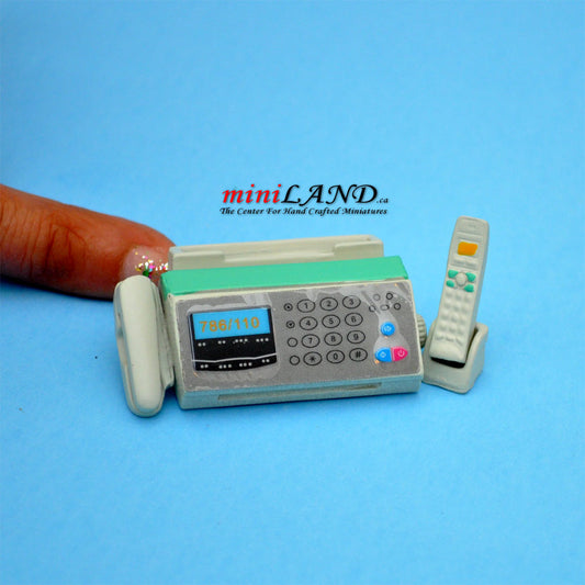 Fax machine with telephone dollhouse miniature 1:12 scale