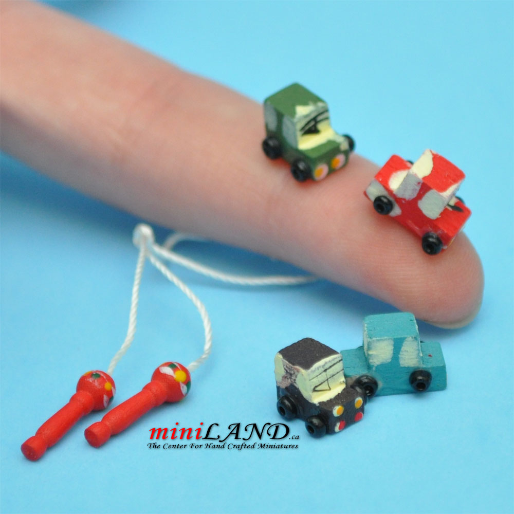 Toy Cars and Skipping Rope dollhouse miniature 1:12 scale