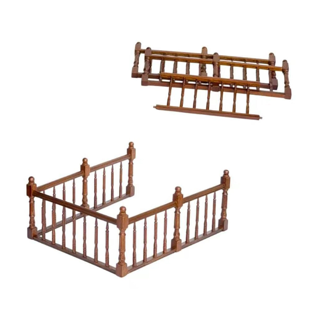 Escalier baroque LARGE de qualité 9"-10" échelle 1:12 escalier miniature en bois pour maison de poupée WN avec rampe