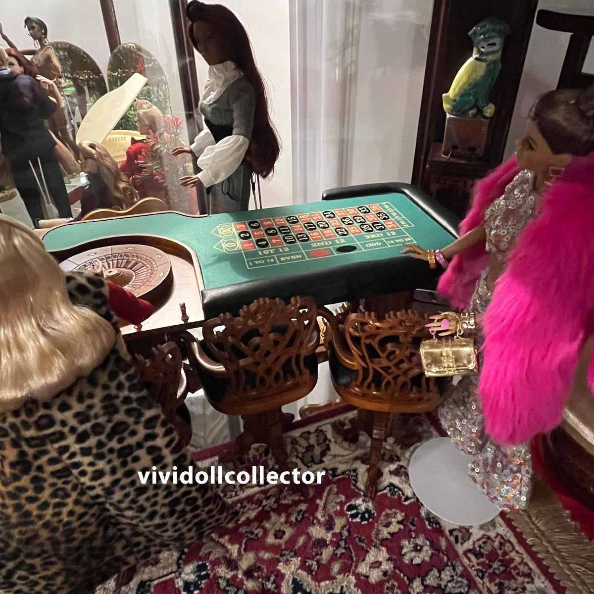 1:6 scale Roulette Casino Wheel play game Dollhouse miniature bet gamble (Table ONLY) For fashion dolls