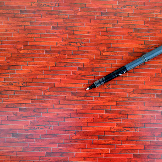 Floor wallpaper Red wood print 16"x11" 1:12 scale