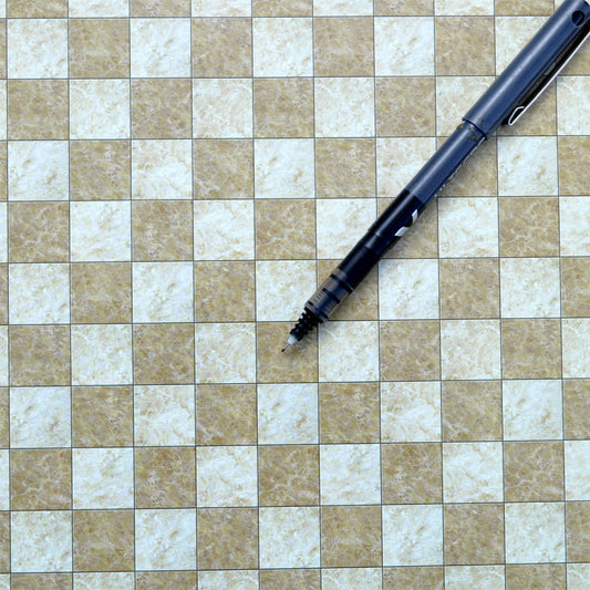 Floor wallpaper brown tiles  print 16"x11"   1:12 scale
